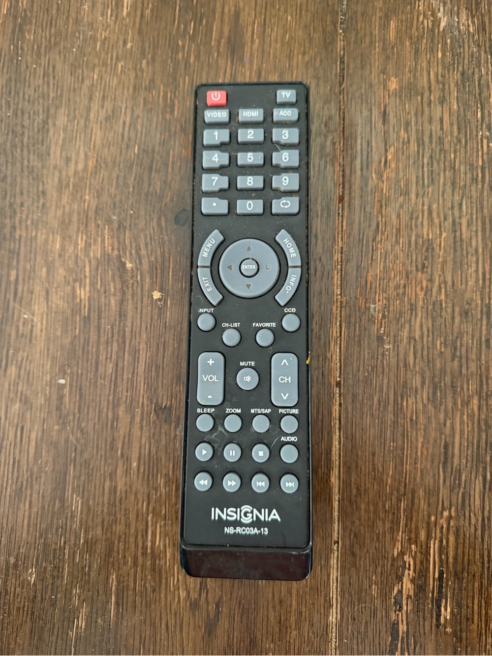 Insignia Black TV Remote Control - Model NS-RC03A-13